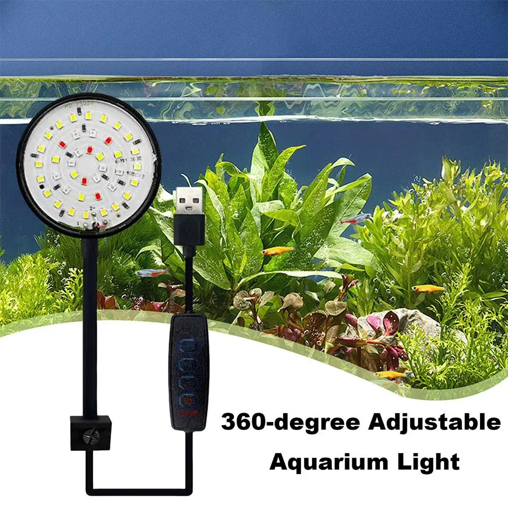 Luminária LED para Aquário USB 5W com Clipe e Ângulo Ajustável - Imagem 5