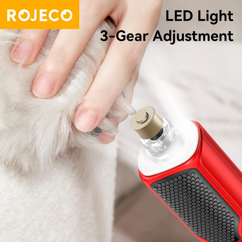Lixador de Unhas Elétrico ROJECO para Cães e Gatos com Luz LED - Imagem 3