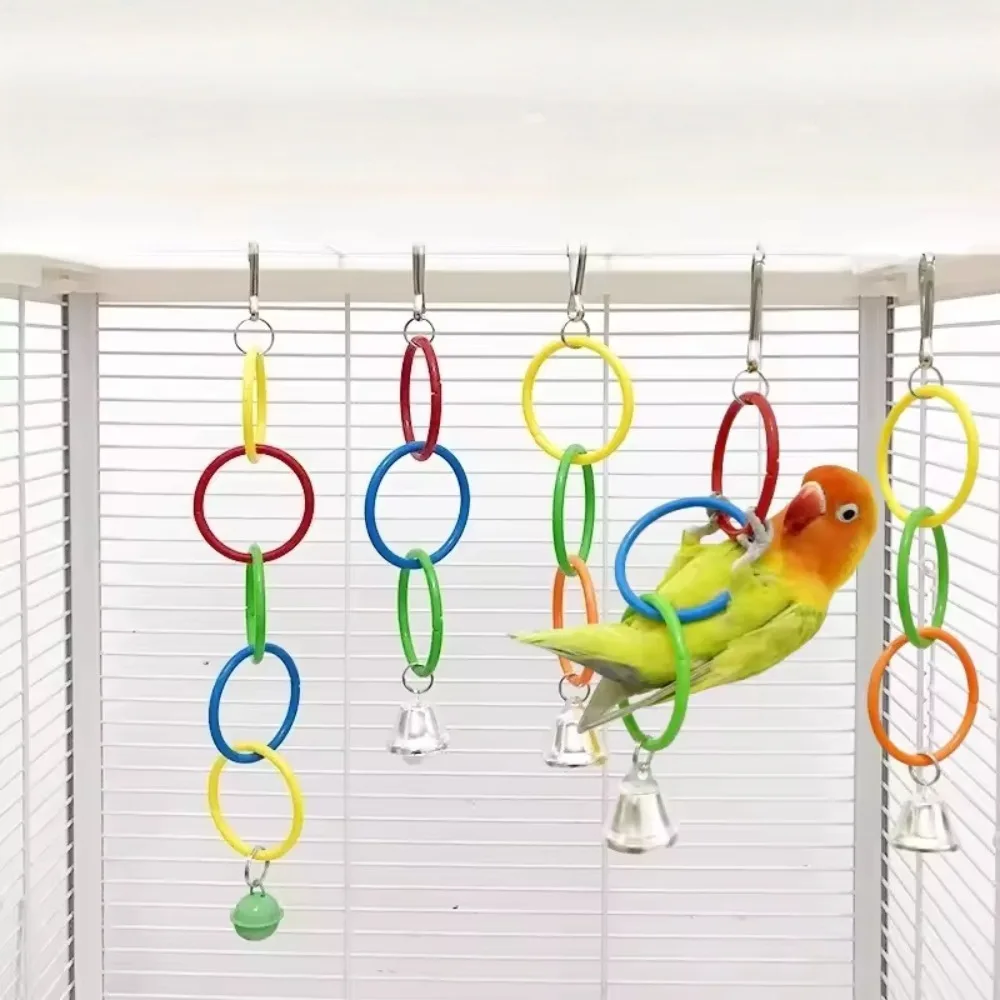 Brinquedo de Argola para Pássaros de Plástico Colorido para Gaiola - Imagem 6