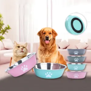 tigela de aço inoxidável para cães e gatos