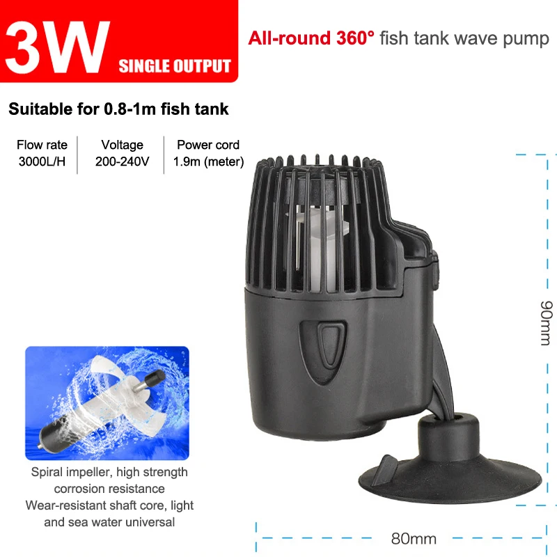 Bomba Wavemaker para Aquário 3W com Ventosa de Fixação - Imagem 4