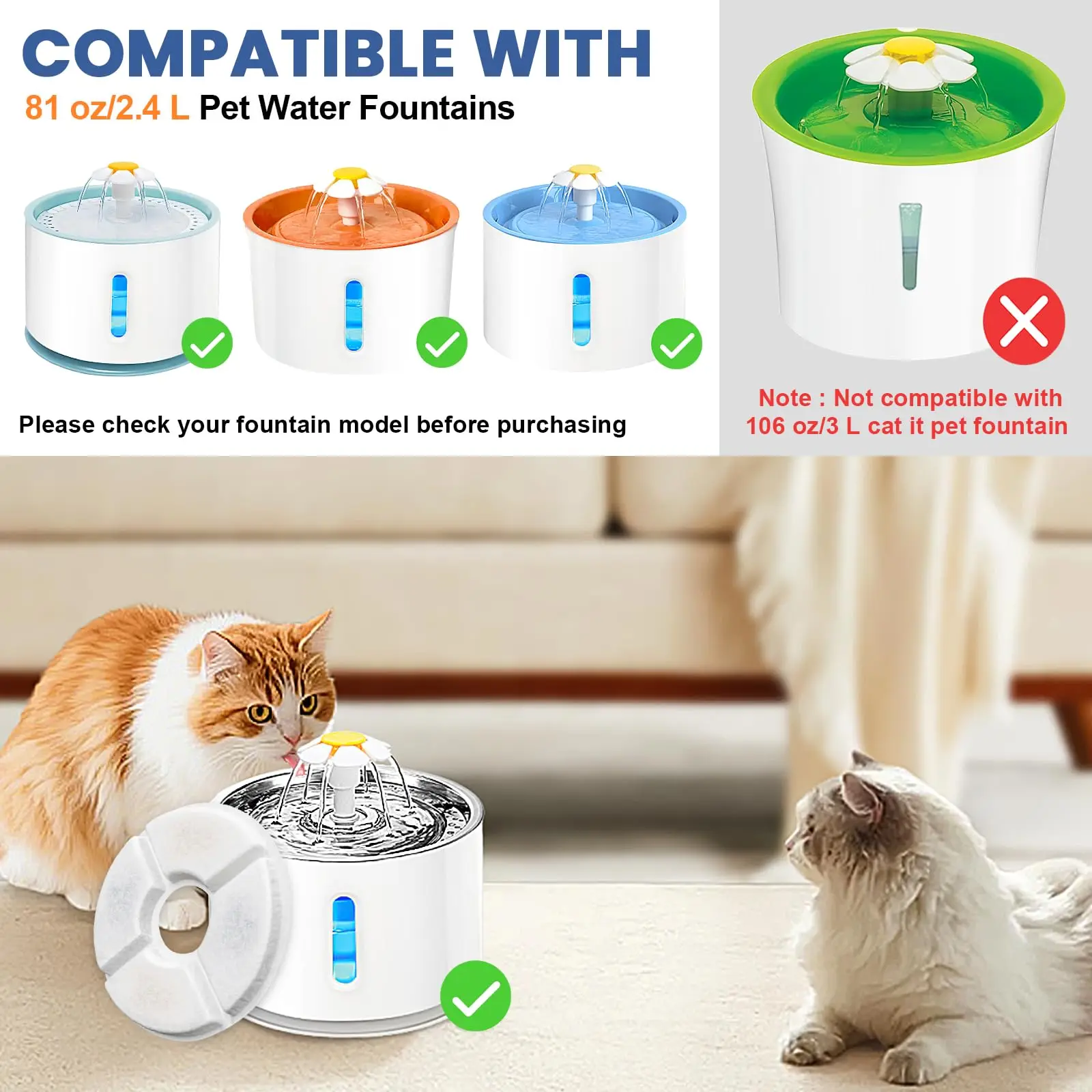 Filtro de Carvão para Fonte de Gatos Redonda 12,7 cm com Esponja - Imagem 3