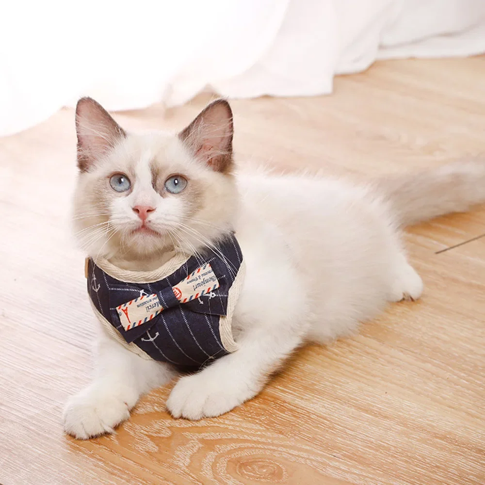 Coleira Peitoral com Guia para Gatos de Nylon Ajustável - Imagem 2