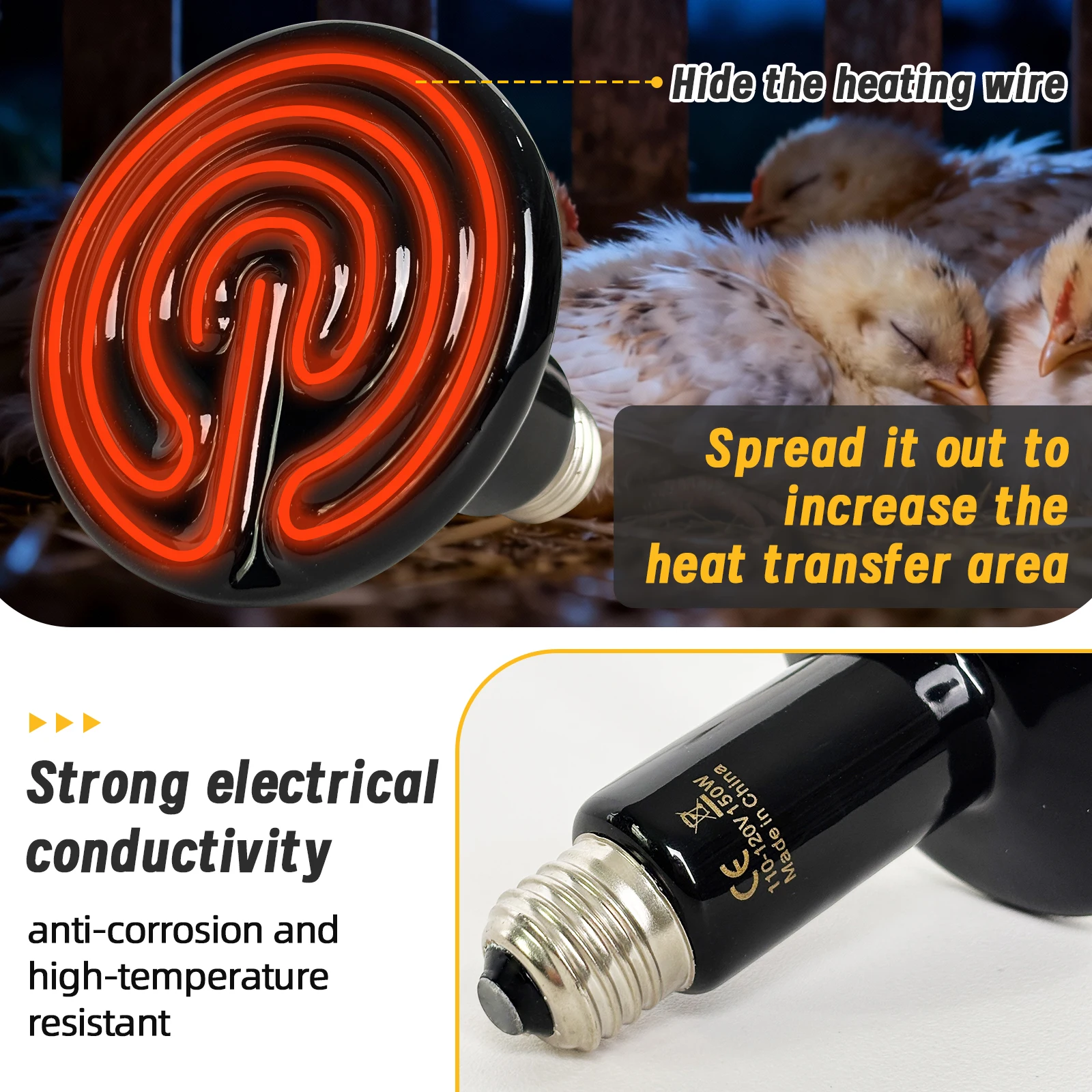 Lâmpada de Aquecimento para Répteis de Cerâmica 25W a 200W - Imagem 2