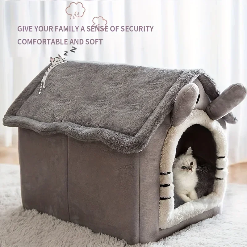 Casa Dobrável para Cães e Gatos Pequenos Removível e Lavável - Imagem 5