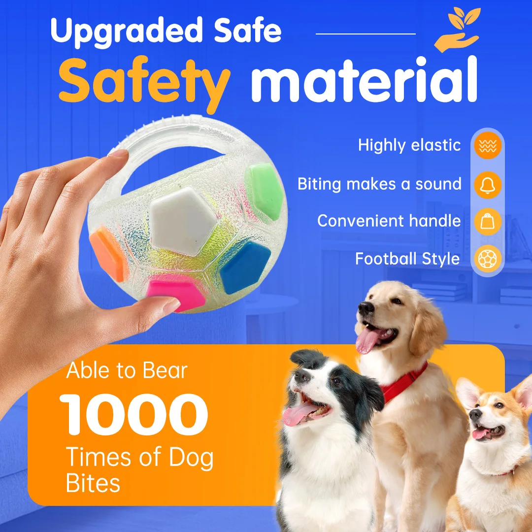 Brinquedo de Futebol para Cães com Som para Treinamento ao Ar Livre - Imagem 5