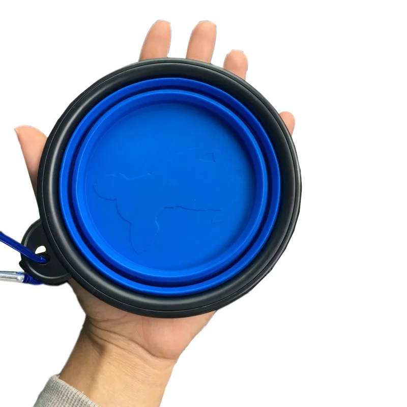 comedouro portátil de silicone para cães e gatos