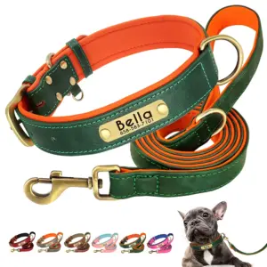 coleira personalizada para cães de couro