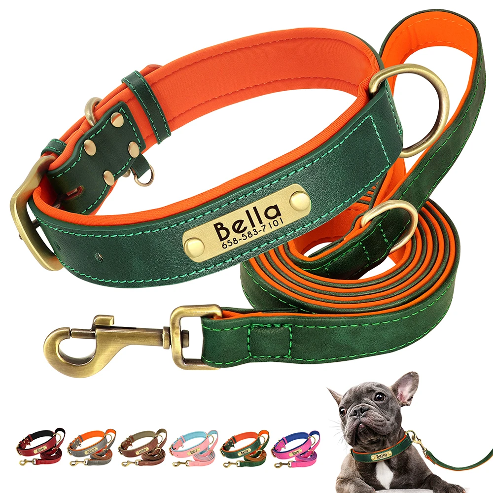 coleira personalizada para cães de couro