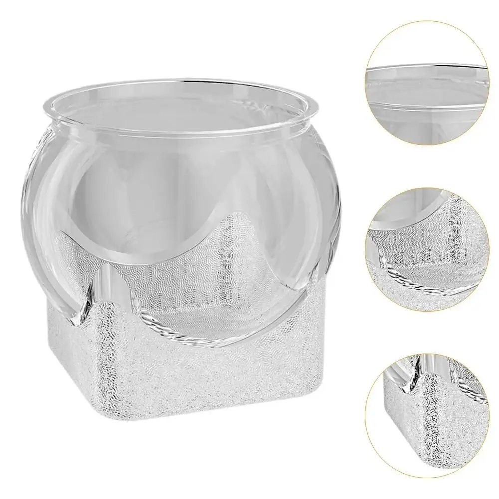 Aquário Redondo Transparente para Peixes Dourados com Tampa Removível - Imagem 4