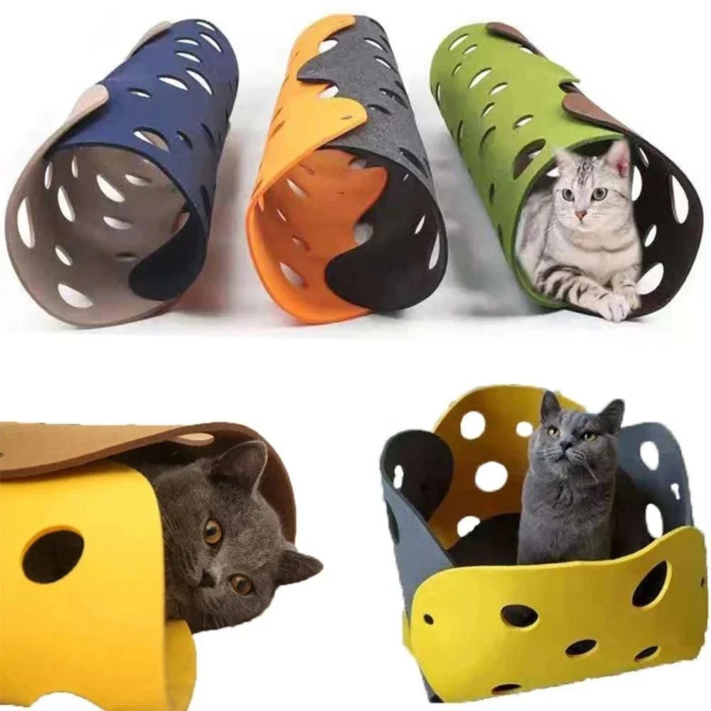 Túnel para Gatos de Feltro Dobrável para Brincadeiras - Image 2