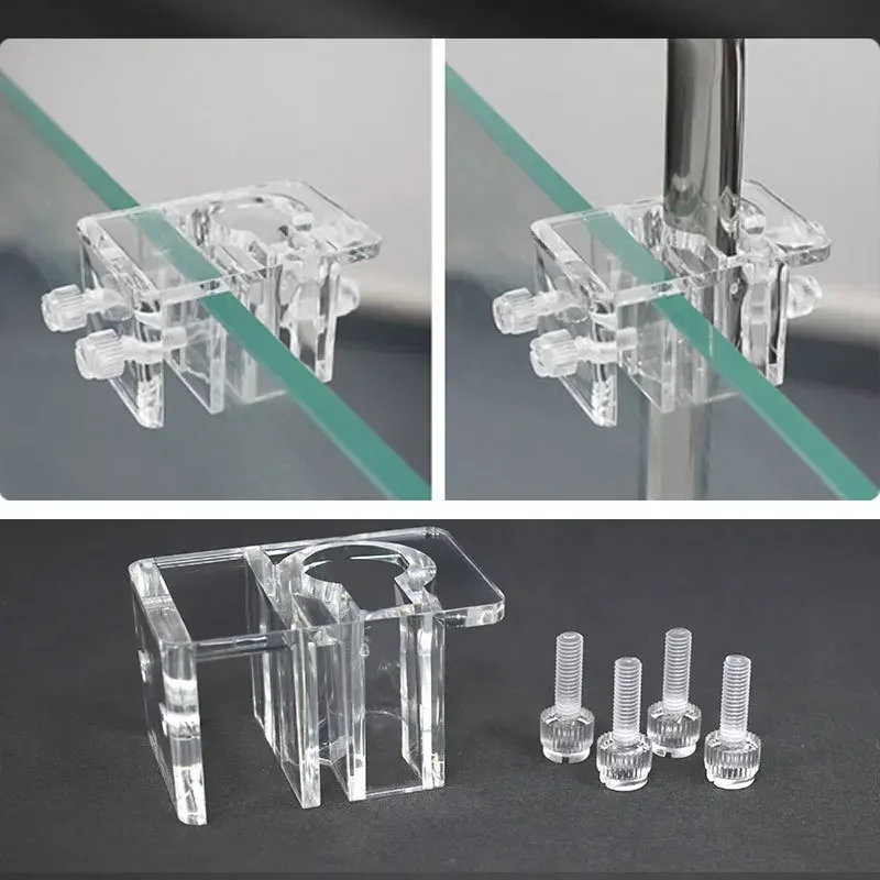 Braçadeira para Tubo de Aquário Acrílica 60x40x35mm com Parafusos - Imagem 5
