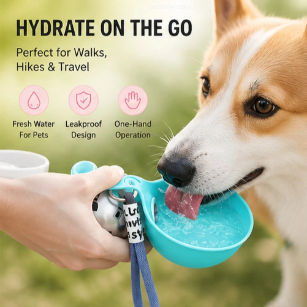 Garrafa de Água Portátil para Cães e Gatos de Aço Inoxidável 285 ml - Imagem 3