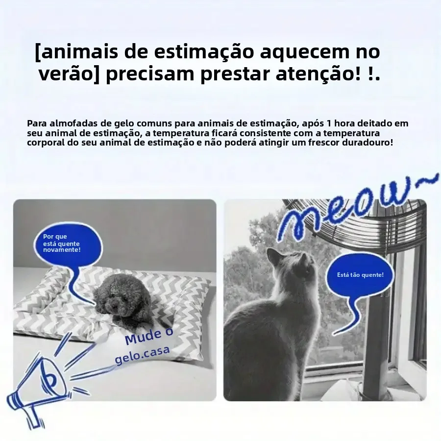Cama Gelada para Cães e Gatos Pequenos com Ferramenta de Refrigeração - Imagem 5