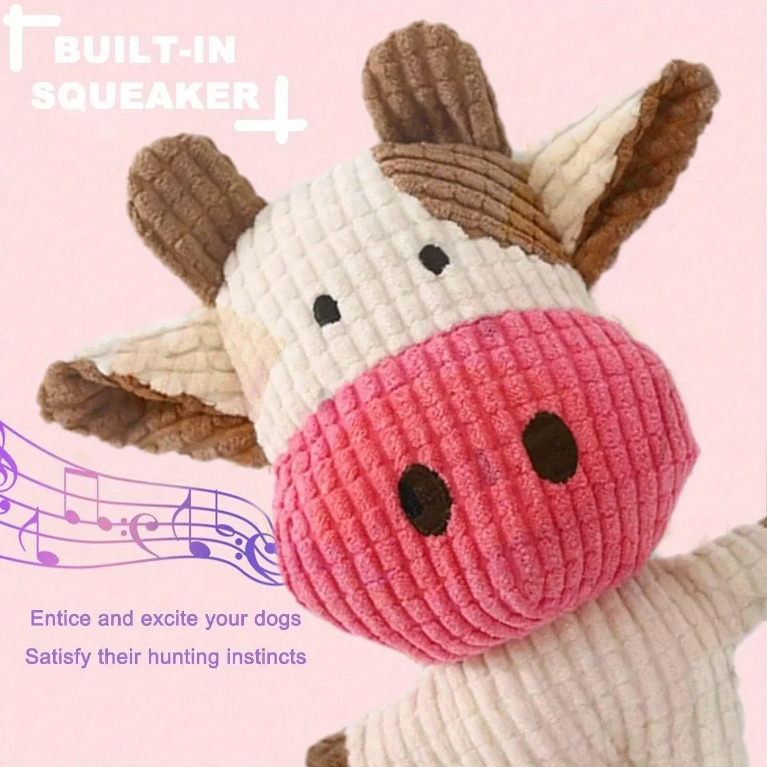 brinquedo de pelúcia vaca para cães com som