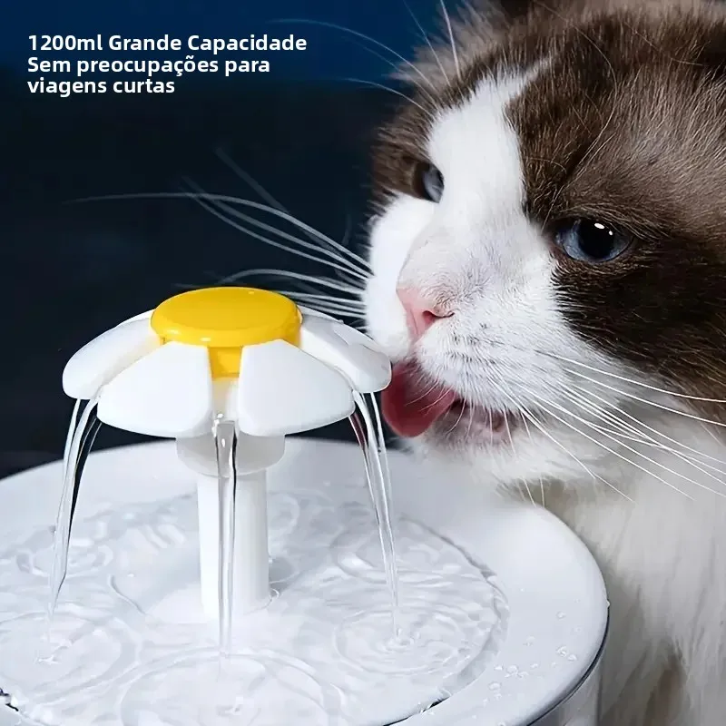 Fonte de Água para Cães e Gatos de 1,2 L com Filtro de Espuma - Imagem 2