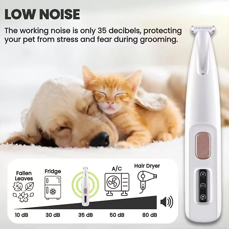Aparador de Pelos para Cães e Gatos Recarregável USB para Rosto e Orelhas - Imagem 4