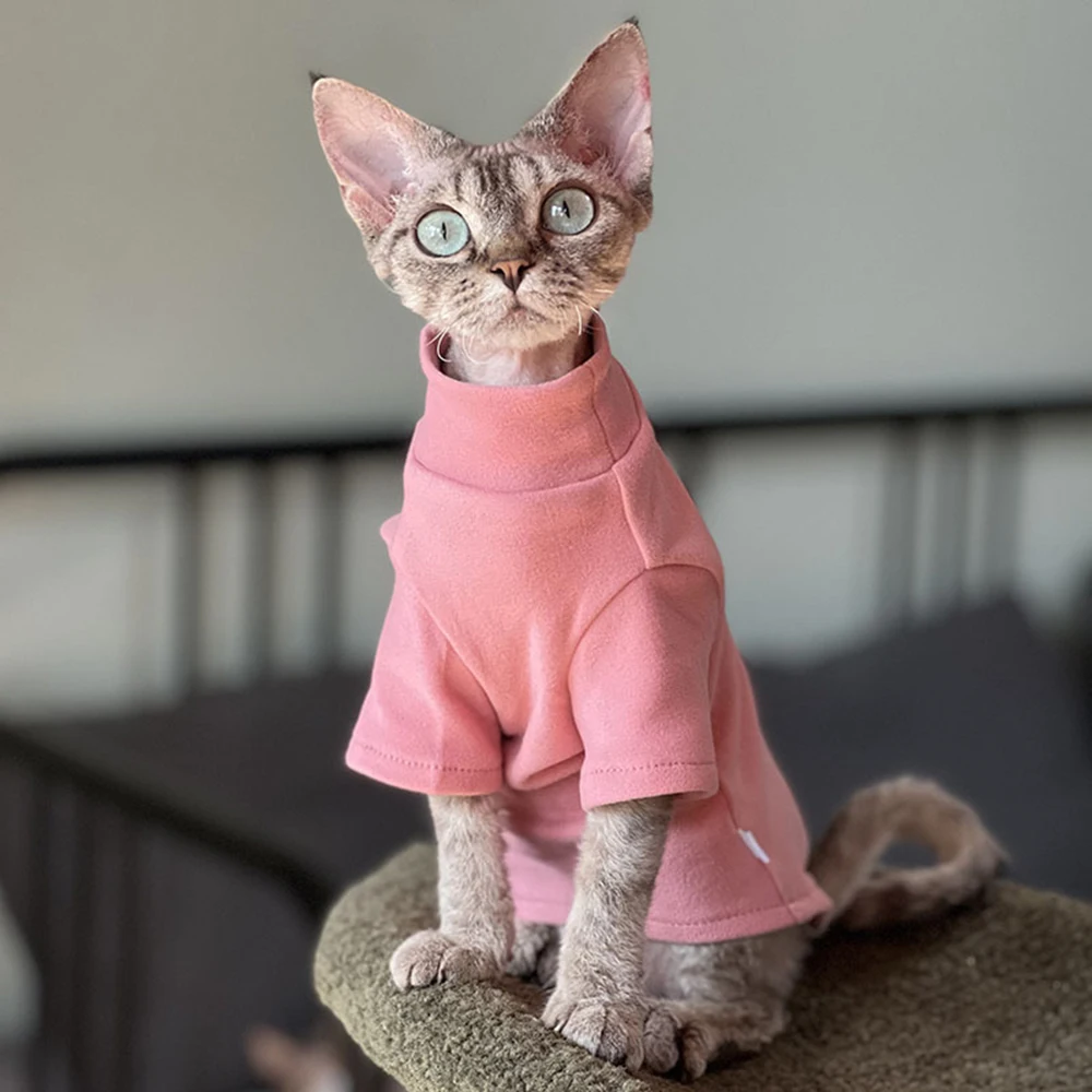 Pulôver Gola Alta para Gatos Monocromático Quente - Imagem 6