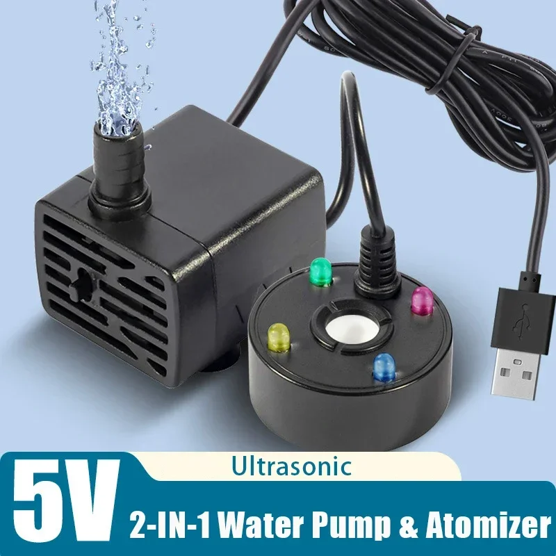 bomba d'água e nebulizador usb para aquário