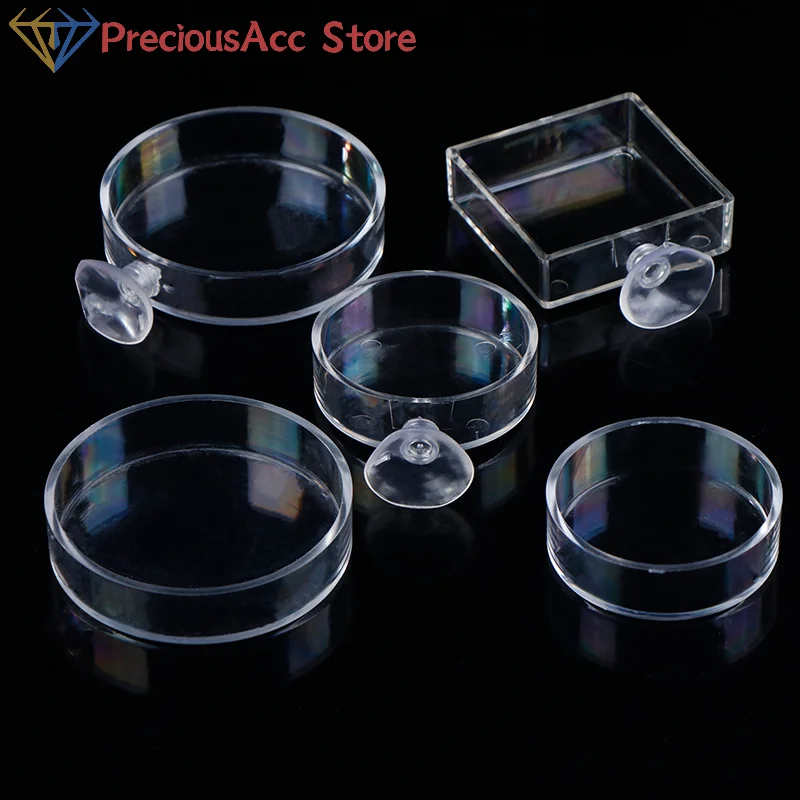 Alimentador de Aquário Redondo Acrílico Transparente 8,5 cm para Peixes e Camarões - Imagem 3