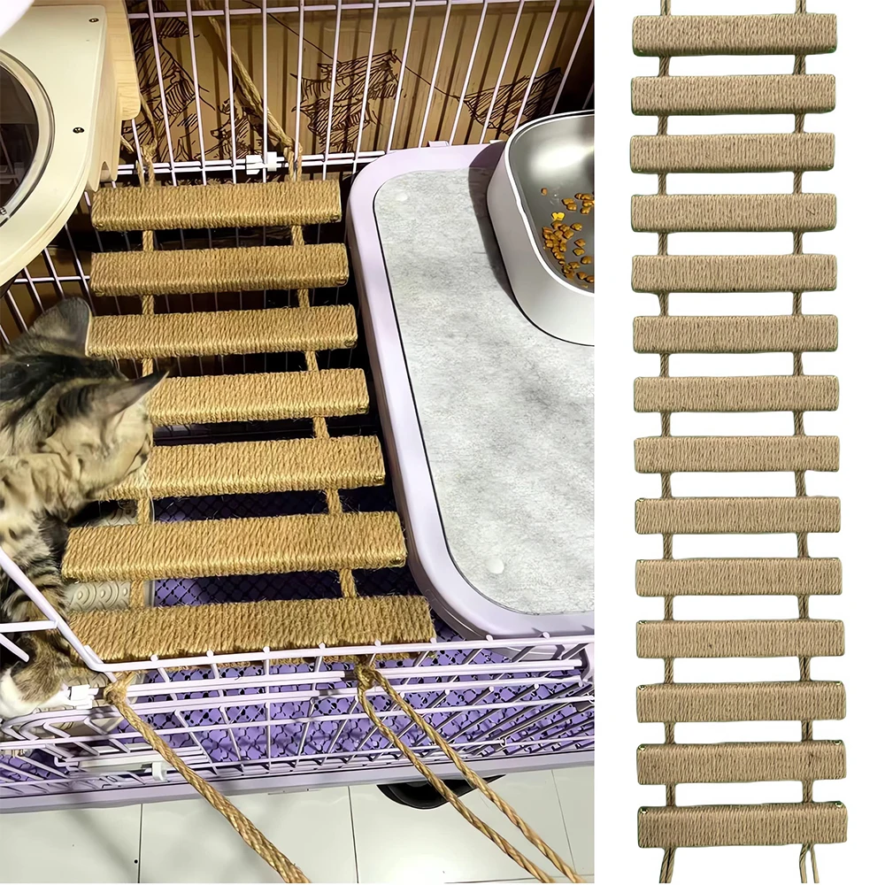 Escada para Gatos de Sisal e Madeira 50 cm para Escalada - Imagem 5