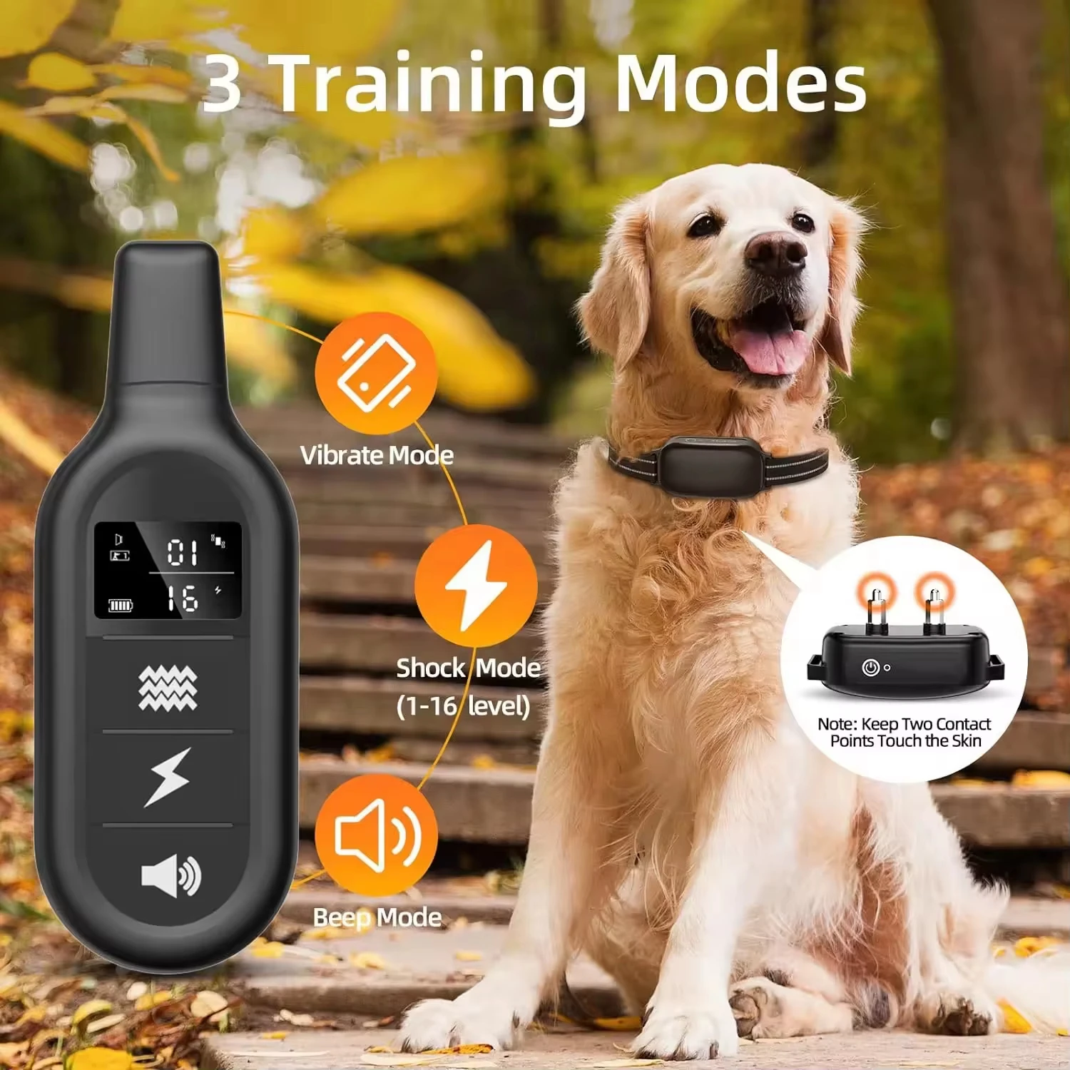 Coleira de Treinamento para Cães Paipaitek 1000m Recarregável - Image 2
