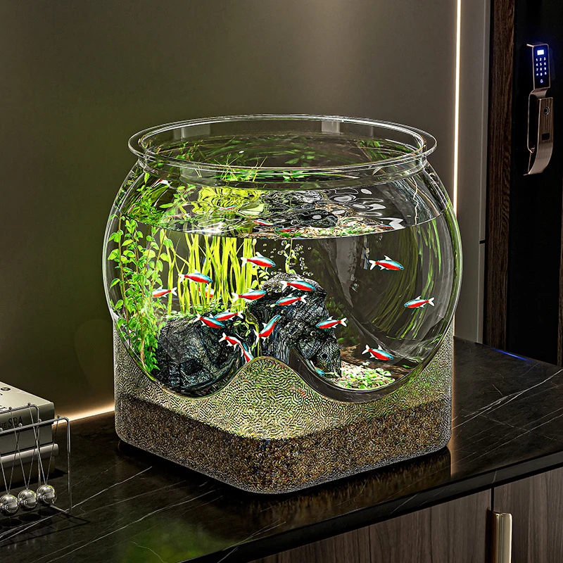 Aquário Redondo para Peixes de Plástico Leve e Transparente - Imagem 6