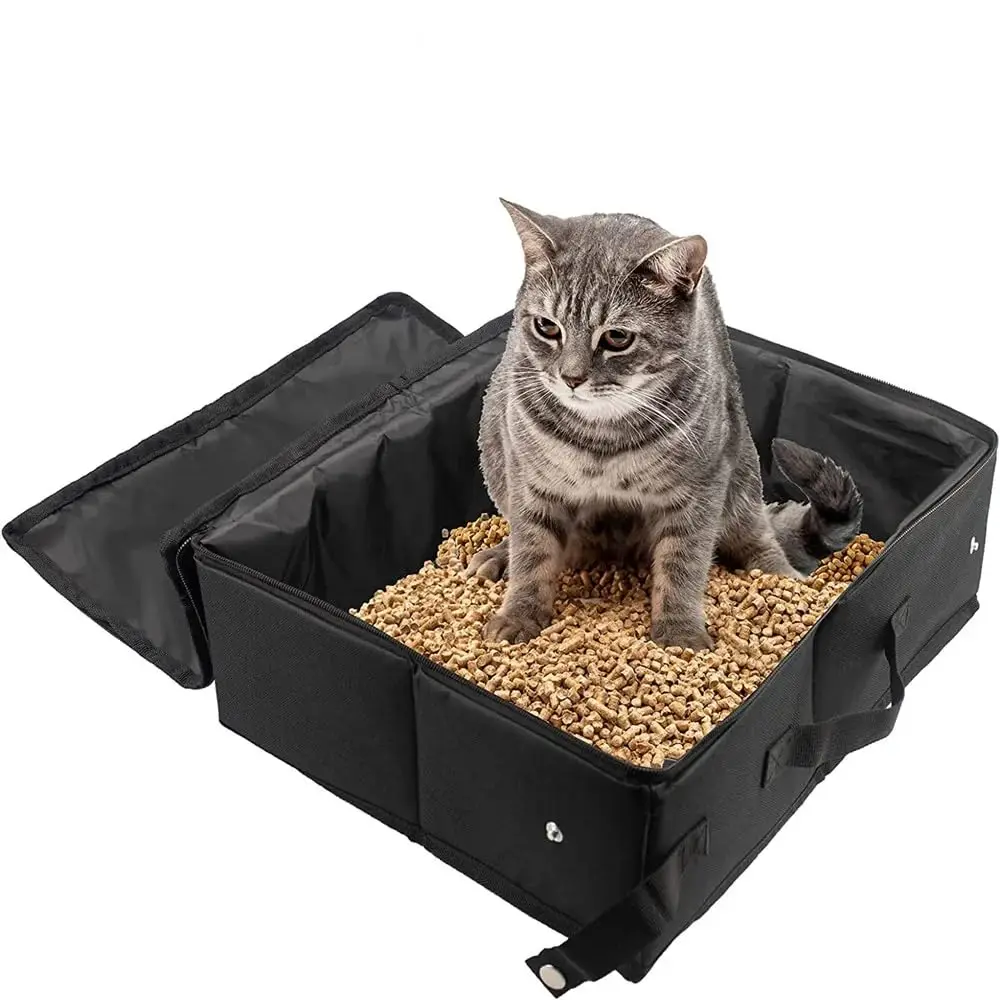 Caixa de Areia Portátil para Gatos Dobrável 40x30x15 cm Impermeável - Imagem 3