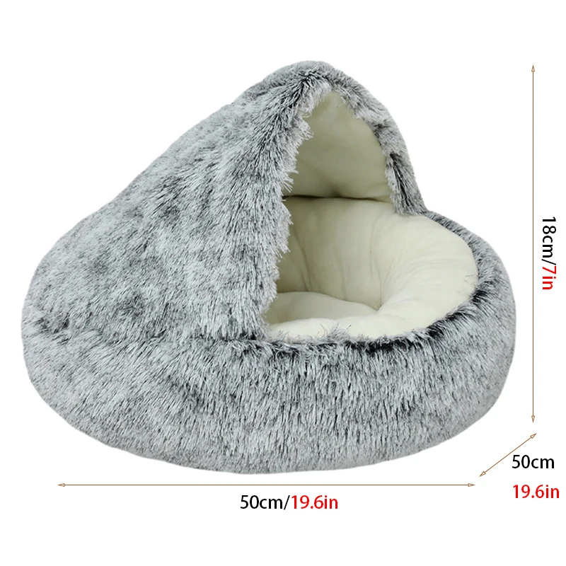 Cama Sofá para Gatos e Cães Pequenos de Pelúcia com Capa Removível - Image 6