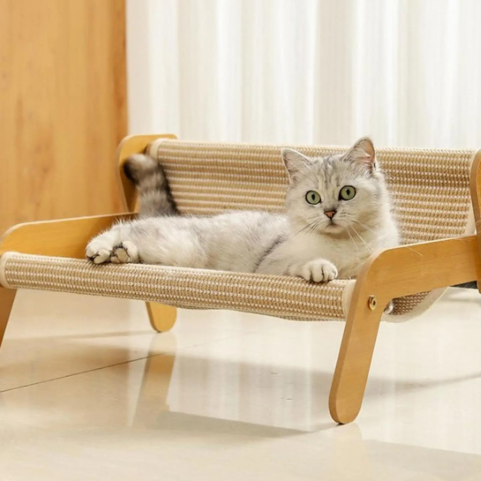 Capa de Cama Elevada para Gatos de Linho 51x41 cm Lavável - Image 4