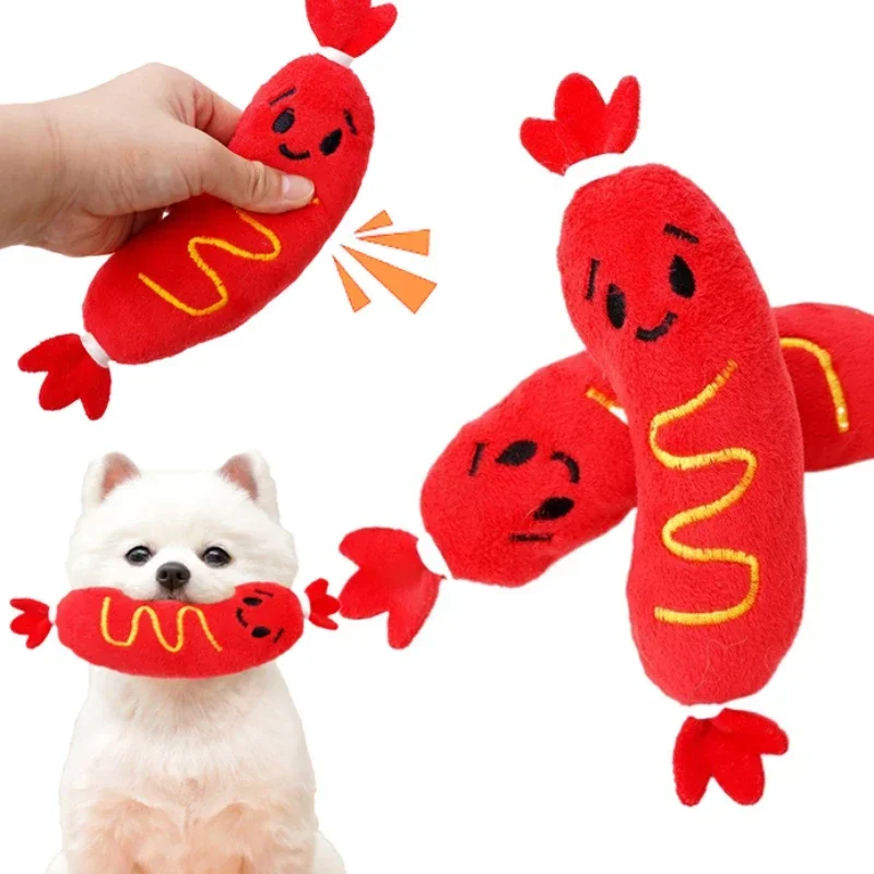 brinquedo de pelúcia para cães cachorro quente