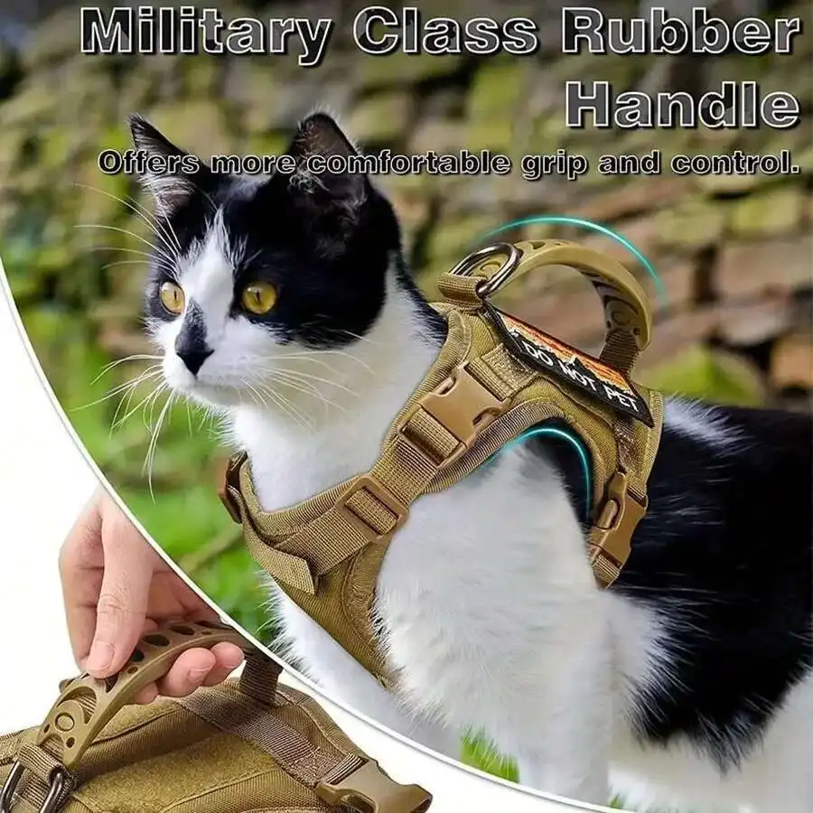 Arnês Tático para Gatos Grandes e Cães Pequenos Ajustável - Imagem 5