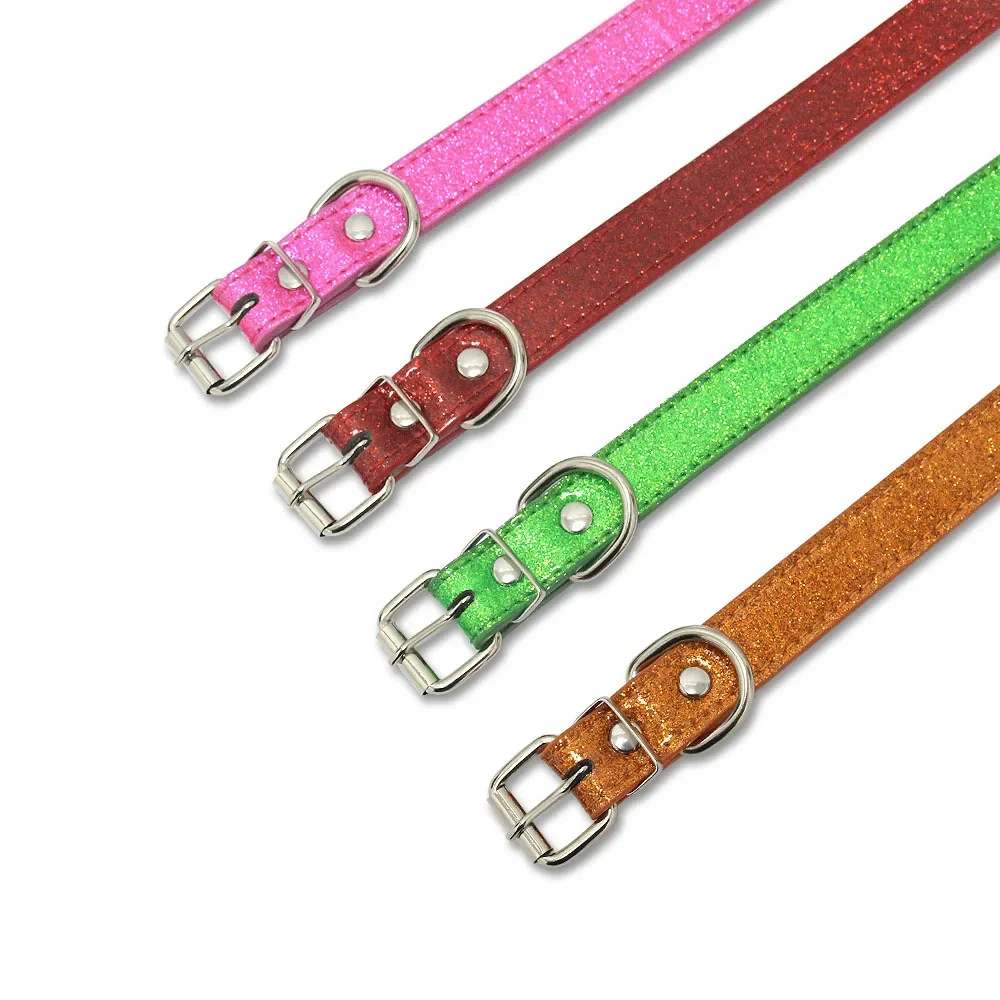 Coleira de Couro Brilhante para Cães e Gatos com Fivela de Arame - Image 5