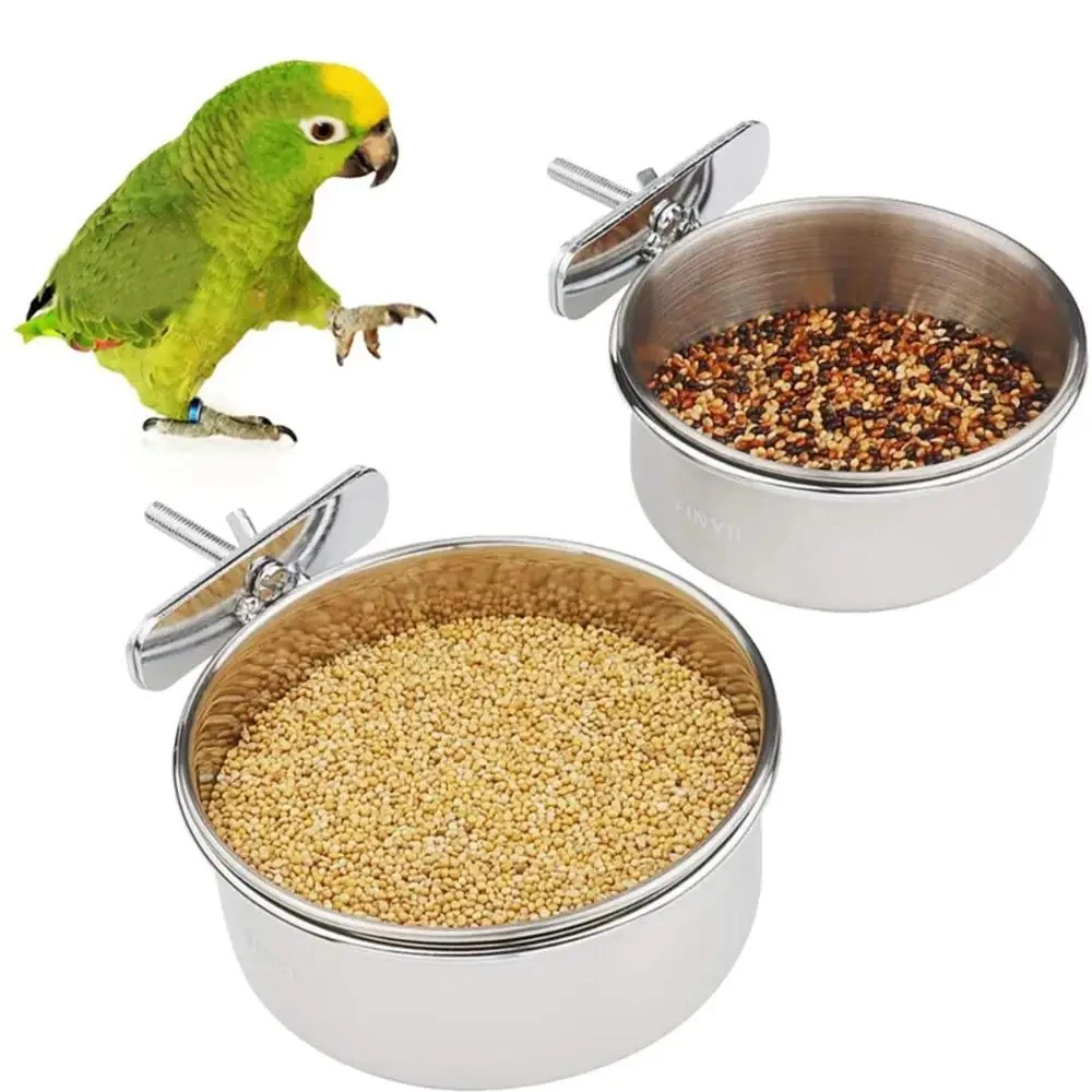 Comedouro para Pássaros de Aço Inoxidável com Encaixe na Gaiola - Imagem 3