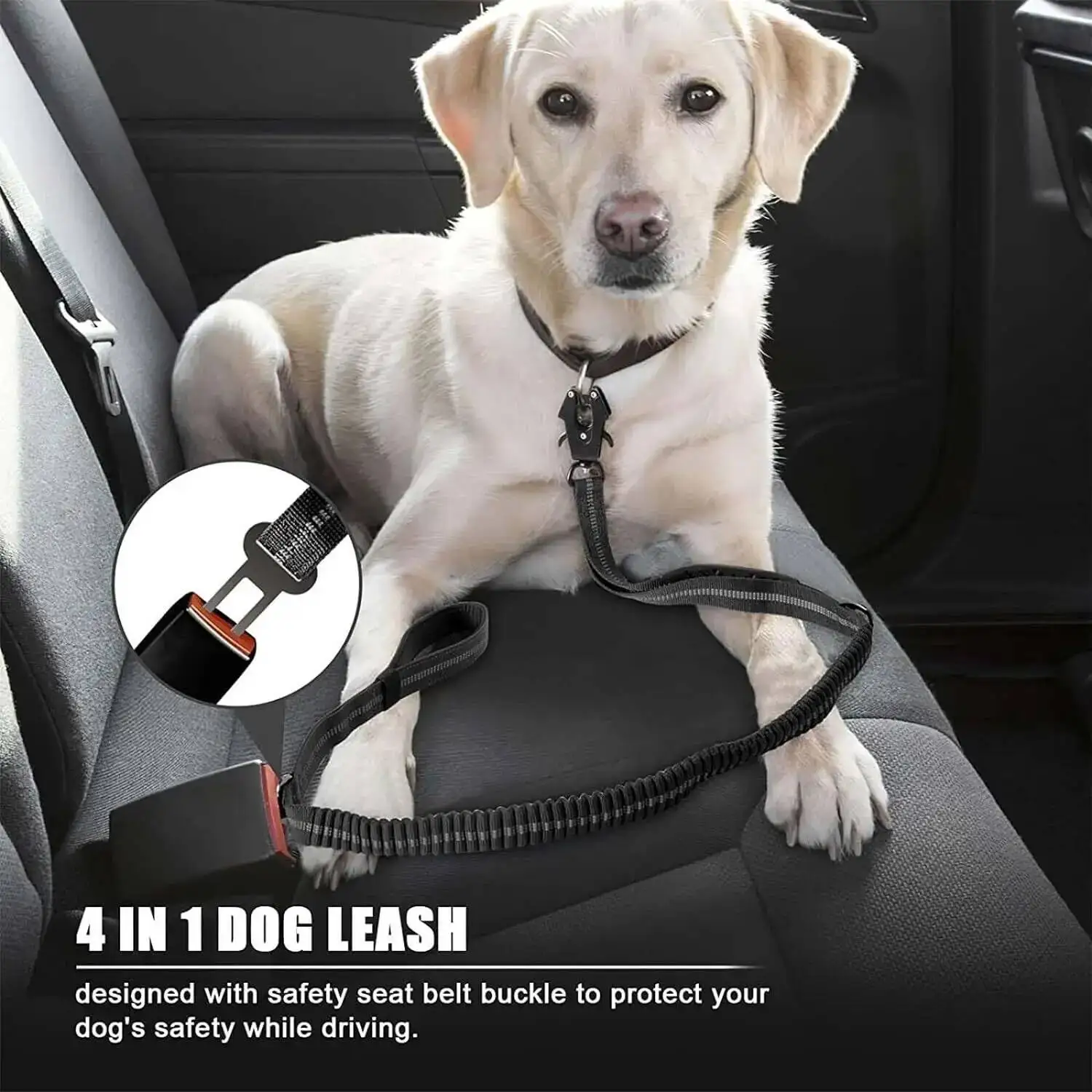 Coleira Tática Bungee para Cães Grandes com Absorção de Impacto - Imagem 3