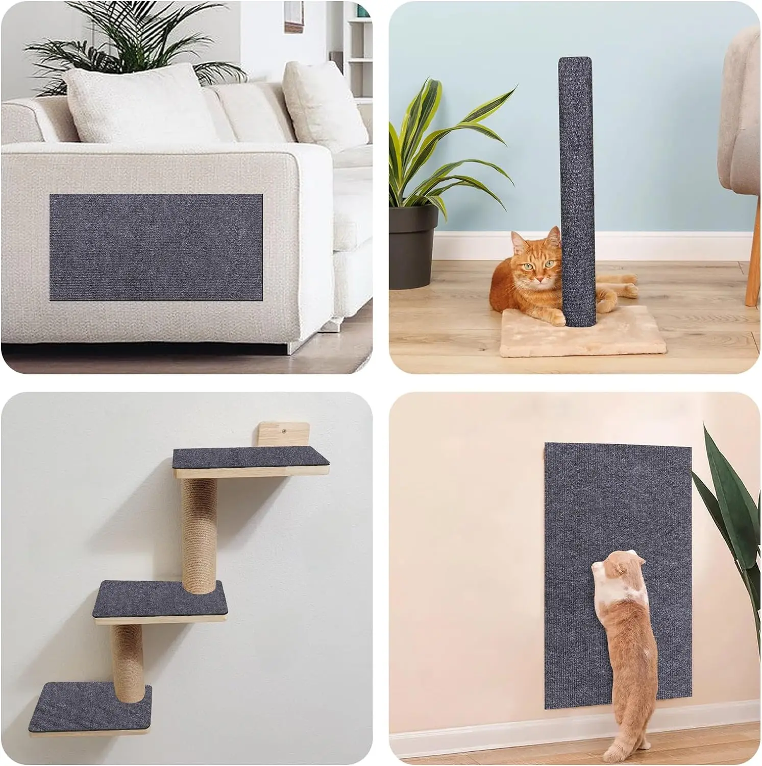 Tapete Arranhador para Gatos Autoadesivo de Sisal com Corte Fácil - Imagem 6