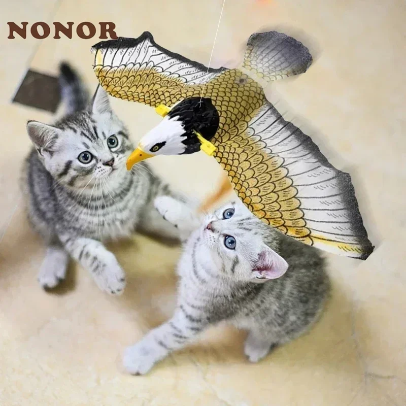 brinquedo elétrico pássaro voador para gatos