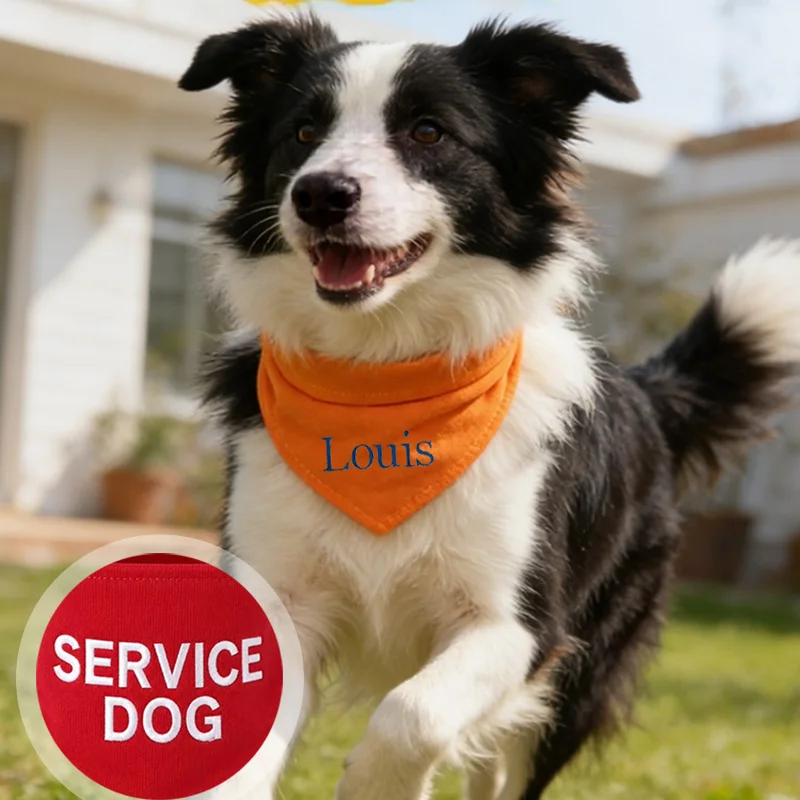 Bandana para Cães Bordada Ajustável de Poliéster Anti-Saliva - Image 5