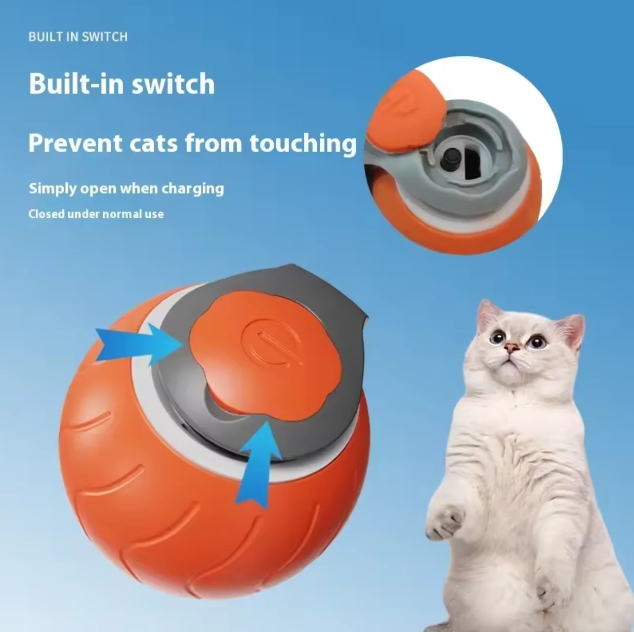 Brinquedo Interativo para Gatos Bola Rolamento Automática USB - Image 4