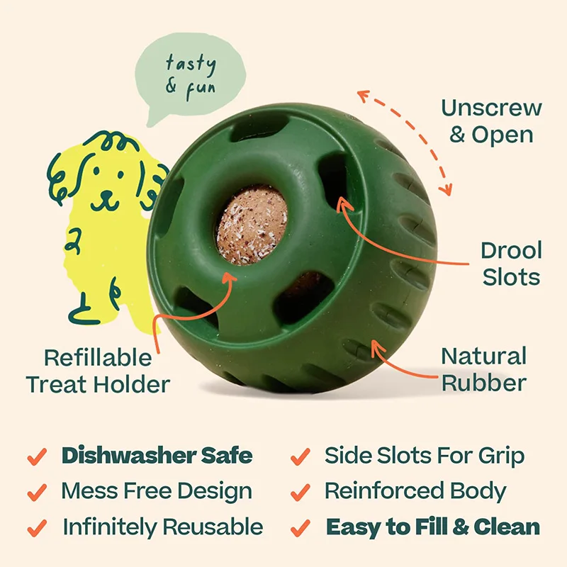 Brinquedo de Borracha Natural para Cães com Ranhura Antiderramamento - Imagem 4