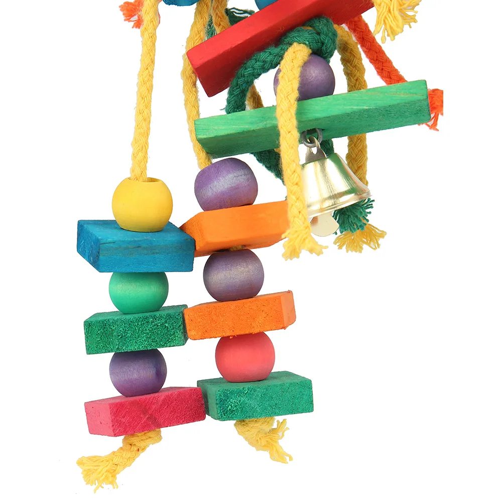 Brinquedo de Madeira para Papagaios Colorido com Clipe de Gaiola - Imagem 4