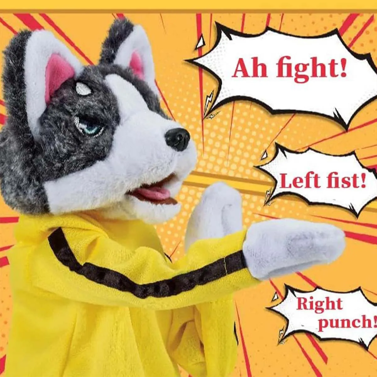 Fantoche de Mão Husky de Pelúcia para Cães com Efeitos Sonoros - Imagem 5