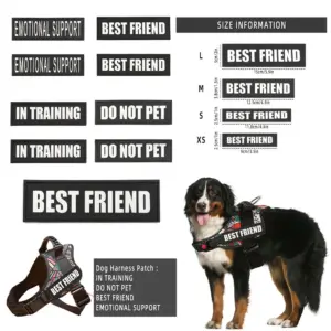 coleira e arnês para cães com patch reflexivo