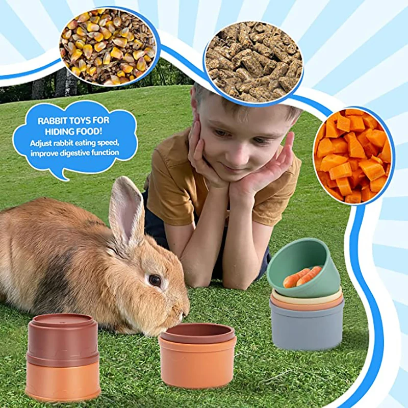 Brinquedo de Empilhar para Coelhos com Esconde-Comida - Image 5