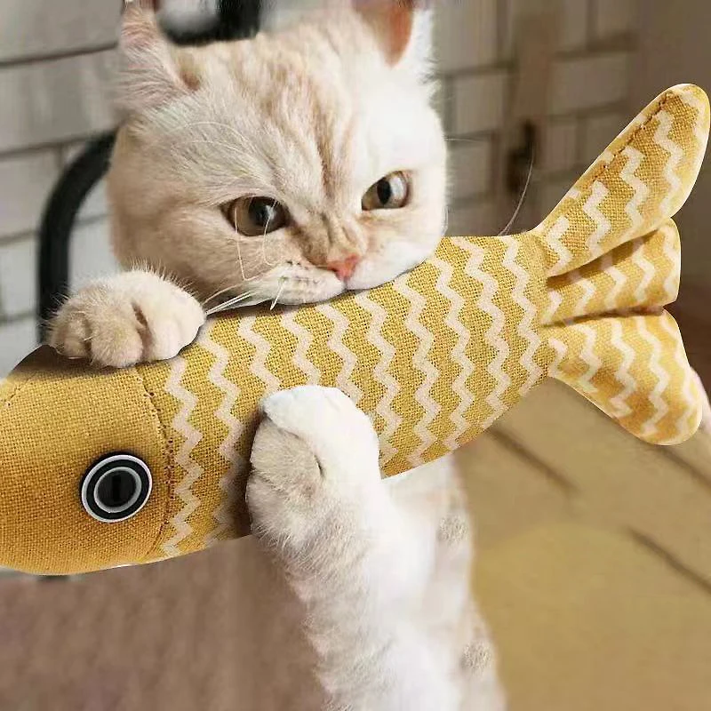Brinquedo de Peixe para Gato de Linho 20 cm para Mastigar - Imagem 4