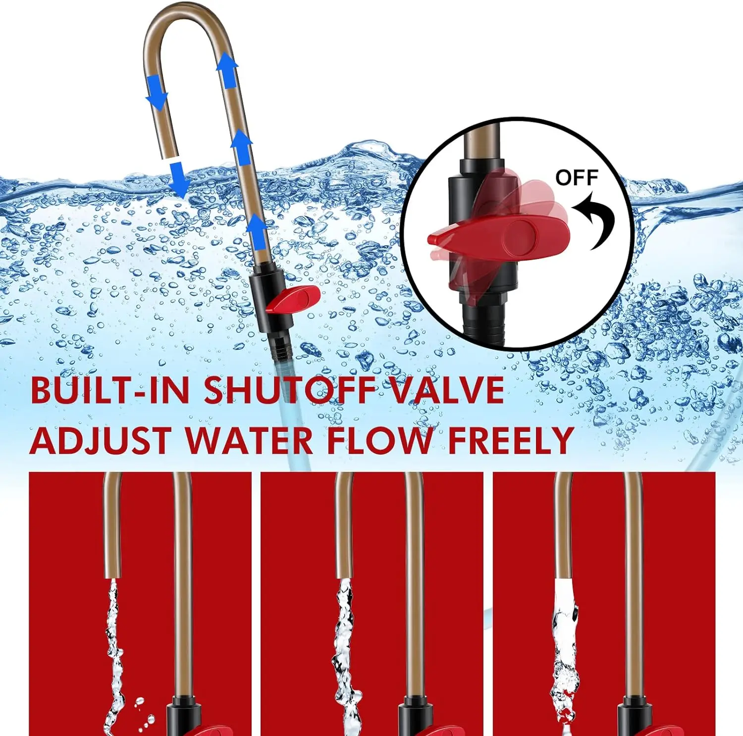 Trocador de Água para Aquário com Gancho Dobrável e Ajuste de Fluxo - Imagem 6