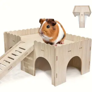 ninho de madeira para hamster e coelho