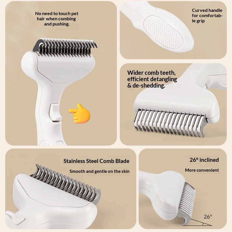 Escova para Cães e Gatos de Aço Inoxidável para Remover Pelos - Imagem 3