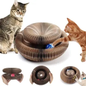 arranhador redondo para gatos com bola