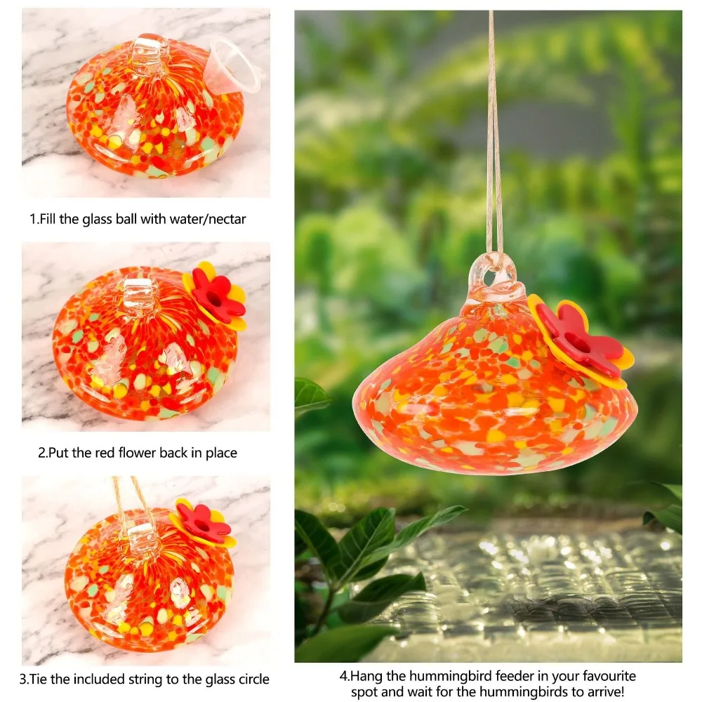 Alimentador de Beija-Flor em Vidro com Design de Gota - Imagem 5